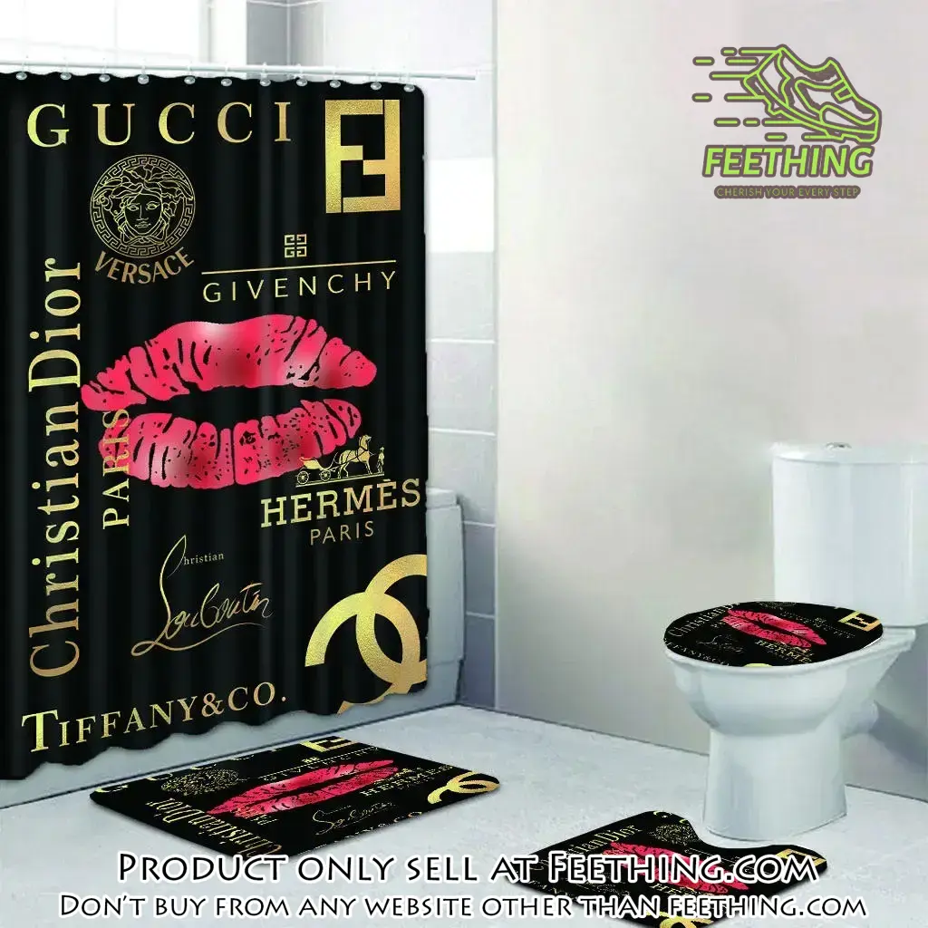 Gucci dior hermes chanel lips fashion limited luxury brand bathroom set home decor ft3257524